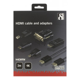 Deltaco HDMI-251 videokaapeli-adapteri 2 m Musta