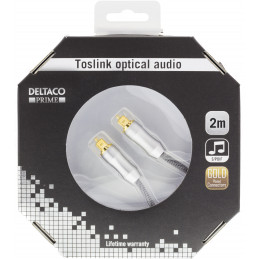 Deltaco TOTO-12-K audiokaapeli 2 m TOSLINK Harmaa