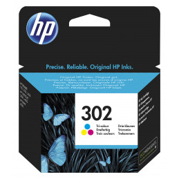 HP 302 Tri-color Original Ink Cartridge 1 kpl Alkuperäinen Perusvärintuotto Syaani, Magenta, Keltainen