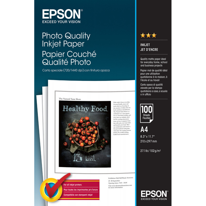 Epson Photo Quality Inkjet Paper - A4 - 100 arkkia