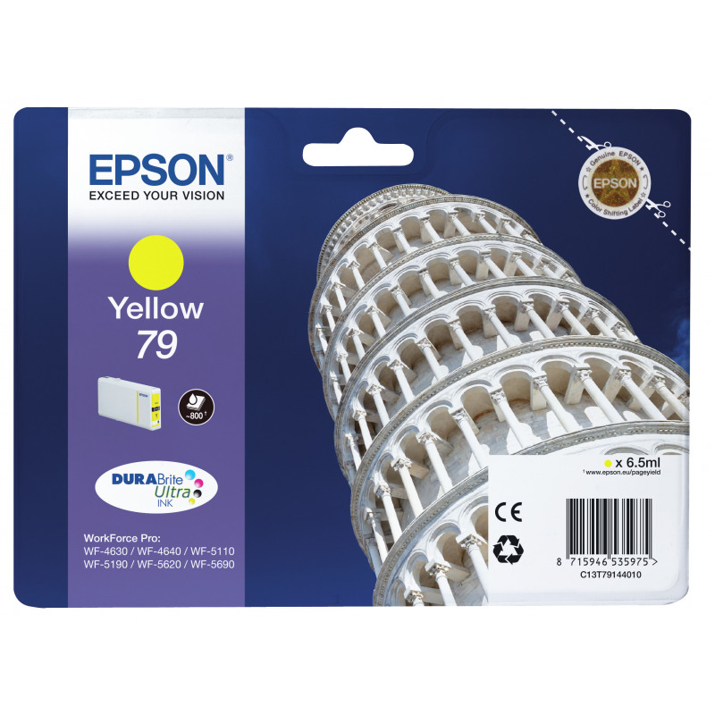 Epson Tower of Pisa Singlepack Yellow 79 DURABrite Ultra Ink