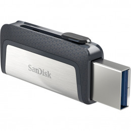 SanDisk Ultra Dual Drive USB Type-C USB-muisti 64 GB USB Type-A   USB Type-C 3.2 Gen 1 (3.1 Gen 1) Musta, Hopea
