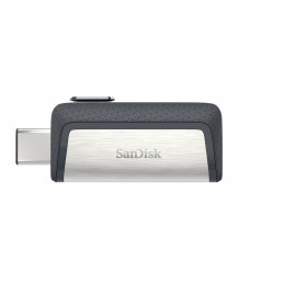 SanDisk Ultra Dual Drive USB Type-C USB-muisti 32 GB USB Type-A   USB Type-C 3.2 Gen 1 (3.1 Gen 1) Musta, Hopea