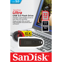 SanDisk Ultra USB-muisti 32 GB USB A-tyyppi 3.2 Gen 1 (3.1 Gen 1) Musta