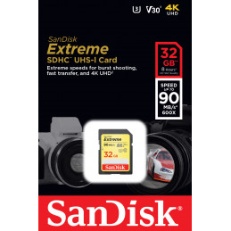 SanDisk Extreme flash-muisti 32 GB SDHC UHS-I Luokka 10