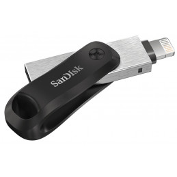 SanDisk iXpand USB-muisti 64 GB USB Type-A   Lightning 3.2 Gen 2 (3.1 Gen 2) Musta, Hopea
