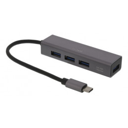 Deltaco USBC-HUB11 keskitin USB 2.0 Type-C 5000 Mbit s Harmaa