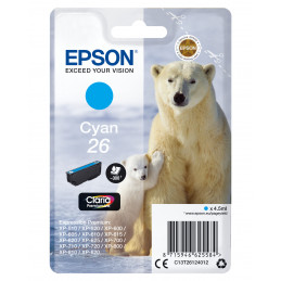 Epson Polar bear Yksittäispakkaus, syaani 26 Claria Premium -muste
