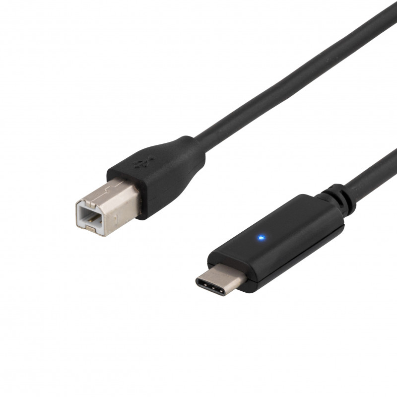 Deltaco USBC-1014 USB-kaapeli 1 m USB 2.0 USB B Musta