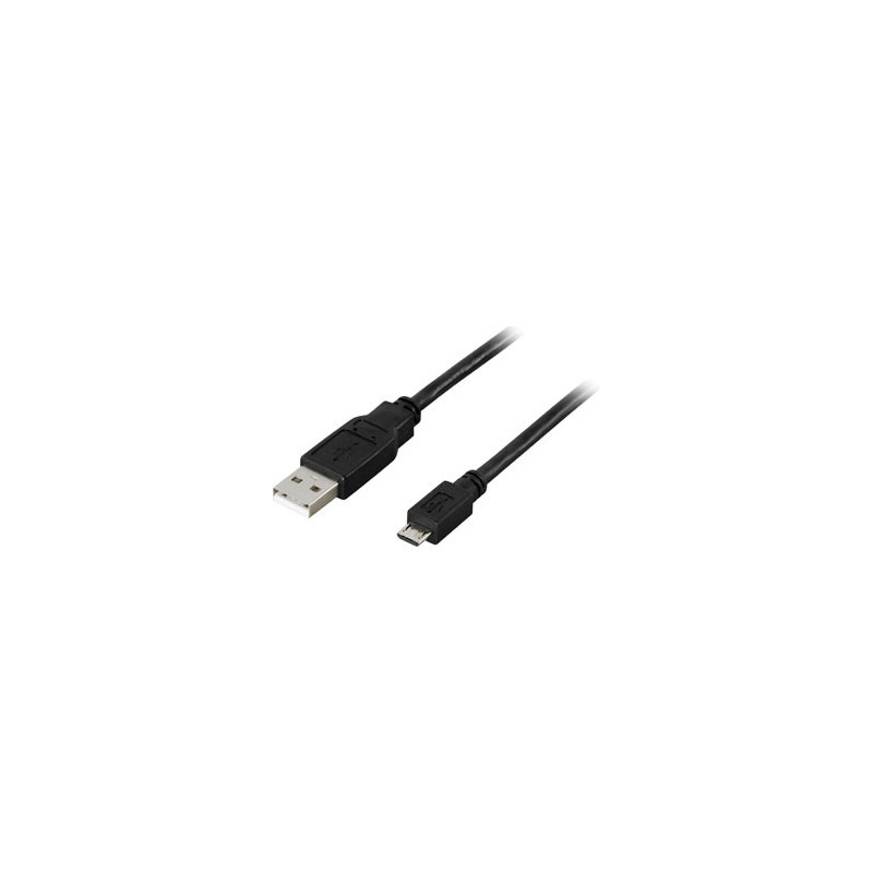 Deltaco USB 2.0 Cable A micro B, 0.5m USB-kaapeli 0,5 m USB A Micro-USB B Musta