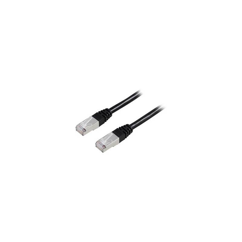 Deltaco FTP Cat6 Patch Cable, 2m verkkokaapeli Musta