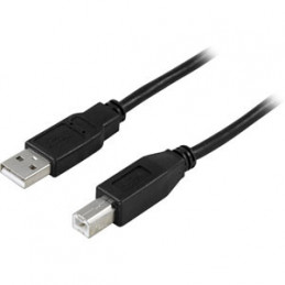 Deltaco USB 2.0 Cable A B, 2m USB-kaapeli USB A USB B Musta