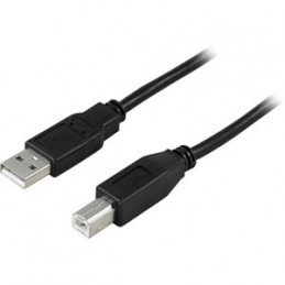 Deltaco USB 2.0 Cable A B, 5m USB-kaapeli USB A USB B Musta