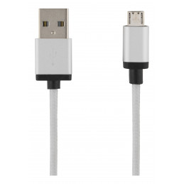 Deltaco MICRO-112F USB-kaapeli 1 m USB 2.0 USB A Micro-USB B Hopea