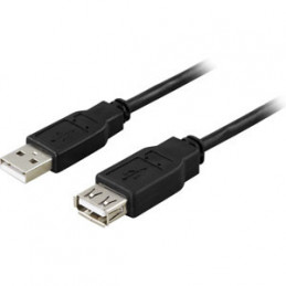 Deltaco USB 2.0 Cable A A, 0.5m USB-kaapeli 0,5 m USB A Musta