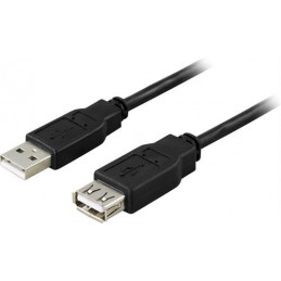 Deltaco USB2-15S USB-kaapeli 1 m USB 2.0 USB A Musta