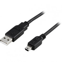 Deltaco USB 2.0 Cable A mini B, 3m USB-kaapeli USB A Mini-USB B Musta