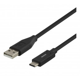 Deltaco USBC-1005M USB-kaapeli 1,5 m USB 2.0 USB A Musta