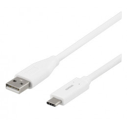 Deltaco USBC-1009M USB-kaapeli 1 m USB 2.0 USB A Valkoinen