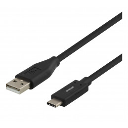 Deltaco USBC-1006M USB-kaapeli 2 m USB 2.0 USB A Musta