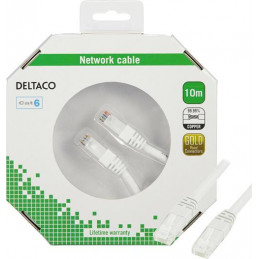 Deltaco TP-610V-K verkkokaapeli Valkoinen 10 m Cat6 U UTP (UTP)