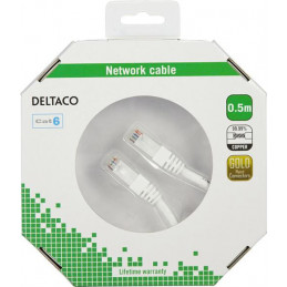 Deltaco TP-60V-K verkkokaapeli Valkoinen 0,5 m Cat6 U UTP (UTP)