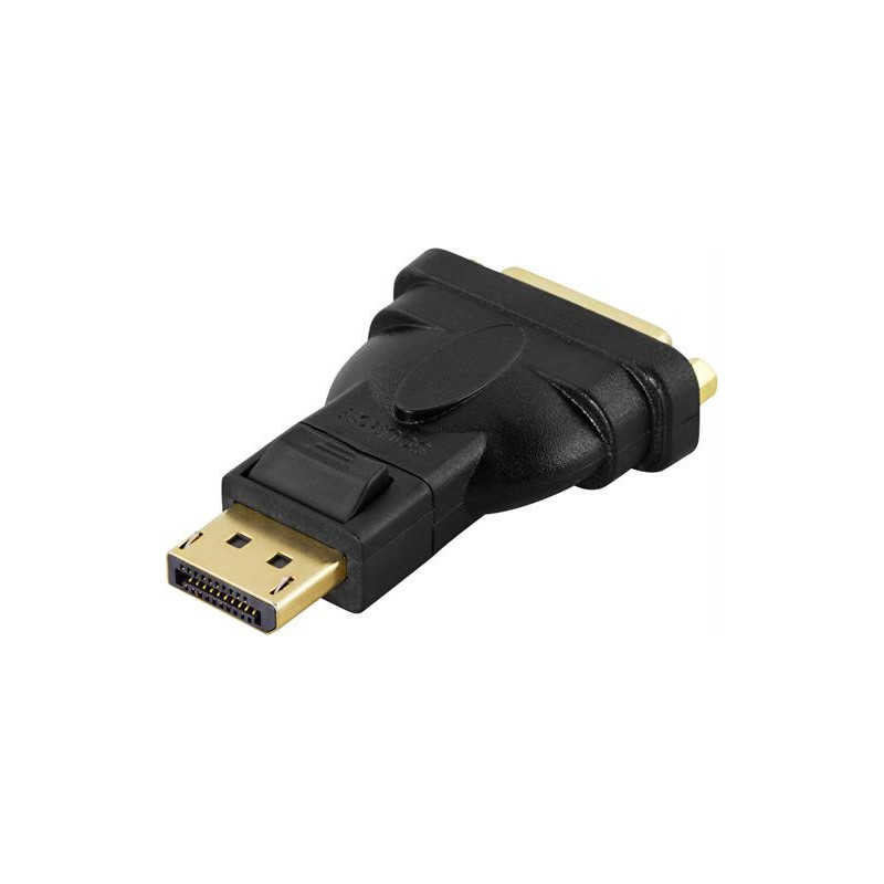 Deltaco DP-DVI-K cable gender changer DisplayPort DVI-D Musta
