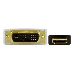 Deltaco HDMI-113 videokaapeli-adapteri 3 m DVI-D Musta, Valkoinen