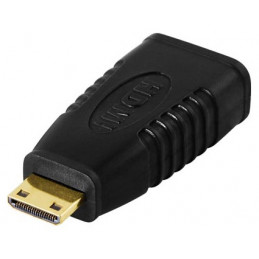 Deltaco HDMI-18 cable gender changer 19-pin HDMI 19-pin miniHDMI Musta