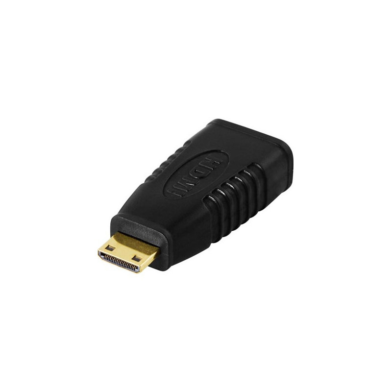 Deltaco HDMI-18 cable gender changer 19-pin HDMI 19-pin miniHDMI Musta