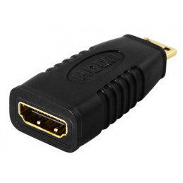 Deltaco HDMI-18 cable gender changer 19-pin HDMI 19-pin miniHDMI Musta