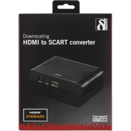 Deltaco HDMI-SCART2 cable gender changer SCART Musta