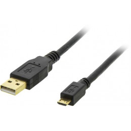 Deltaco MICRO-101 USB-kaapeli 1 m USB 2.0 USB A Micro-USB B Musta