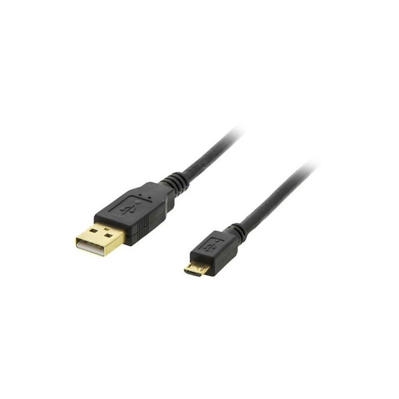 Deltaco MICRO-101 USB-kaapeli 1 m USB 2.0 USB A Micro-USB B Musta