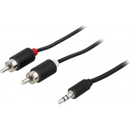 Deltaco MM-138A audiokaapeli 0,5 m 2 x RCA 3.5mm Musta