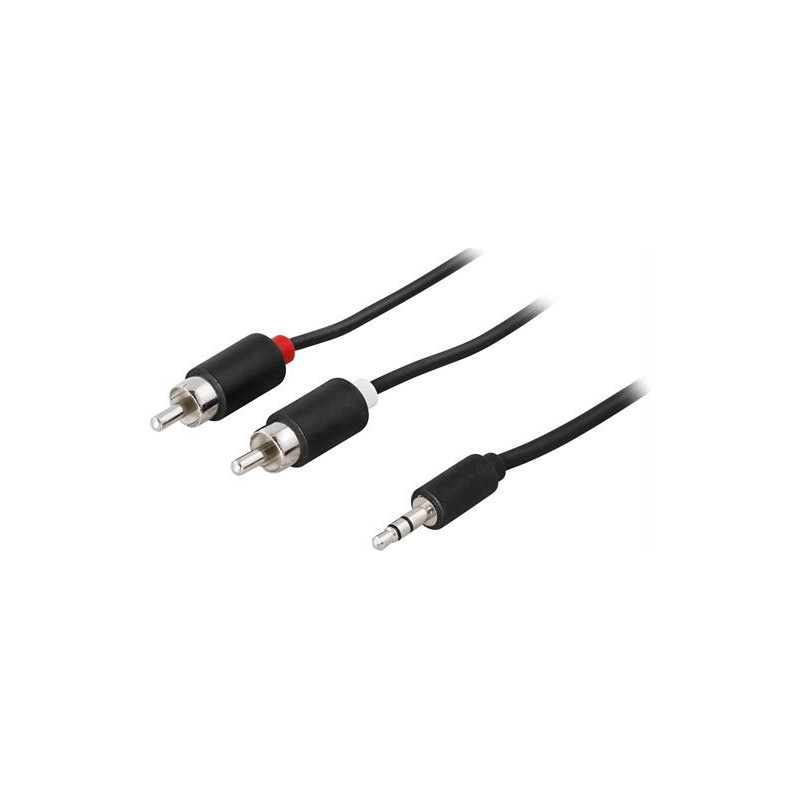 Deltaco MM-138A audiokaapeli 0,5 m 2 x RCA 3.5mm Musta