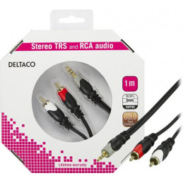 Deltaco MM-139-K audiokaapeli 1 m 2 x RCA 3.5mm Musta