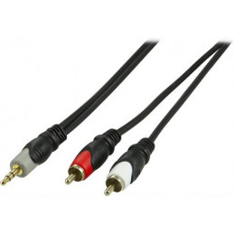 Deltaco MM-139-K audiokaapeli 1 m 2 x RCA 3.5mm Musta