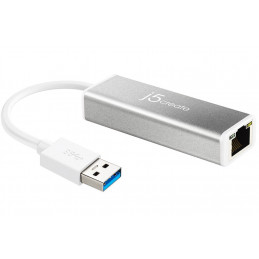 j5create JUE130 cable gender changer USB 3.0 A RJ-45 Valkoinen