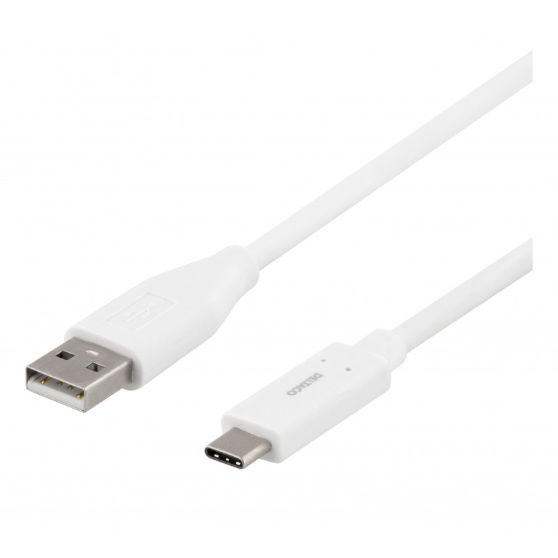 Deltaco USBC-1008M USB-kaapeli 0,5 m USB 2.0 USB A Valkoinen