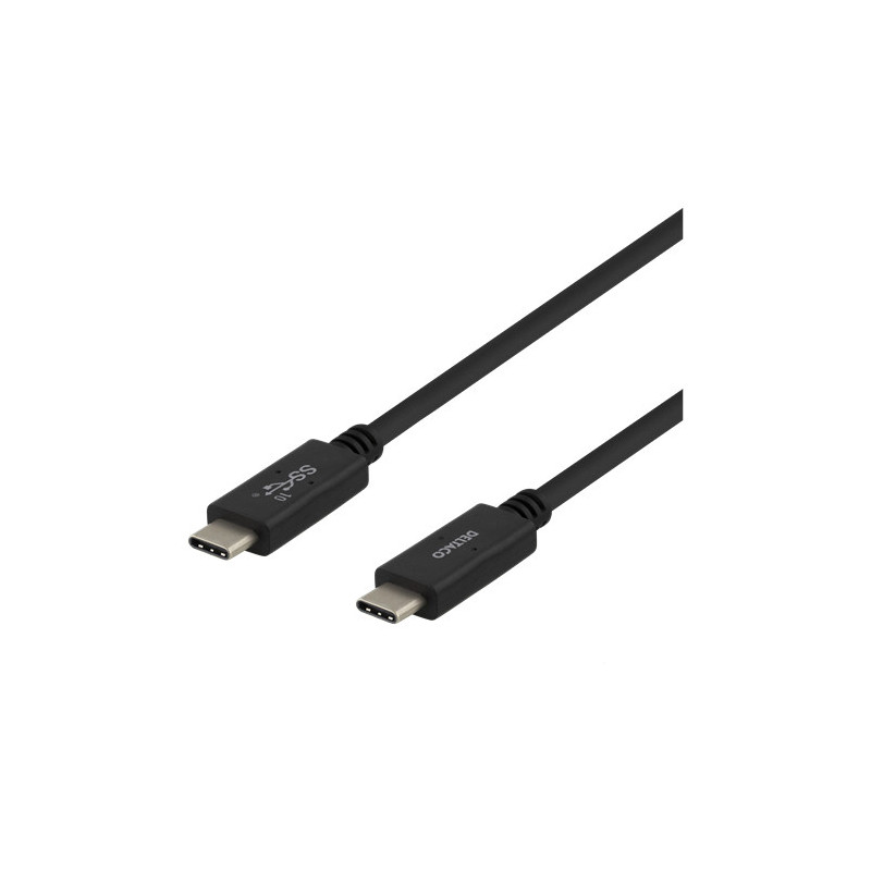 Deltaco USBC-1402M USB-kaapeli 1 m USB 3.2 Gen 2 (3.1 Gen 2) Musta