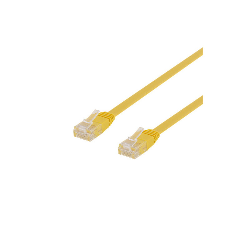 Deltaco TP-611GL-FL verkkokaapeli Keltainen 1,5 m Cat6 U UTP (UTP)