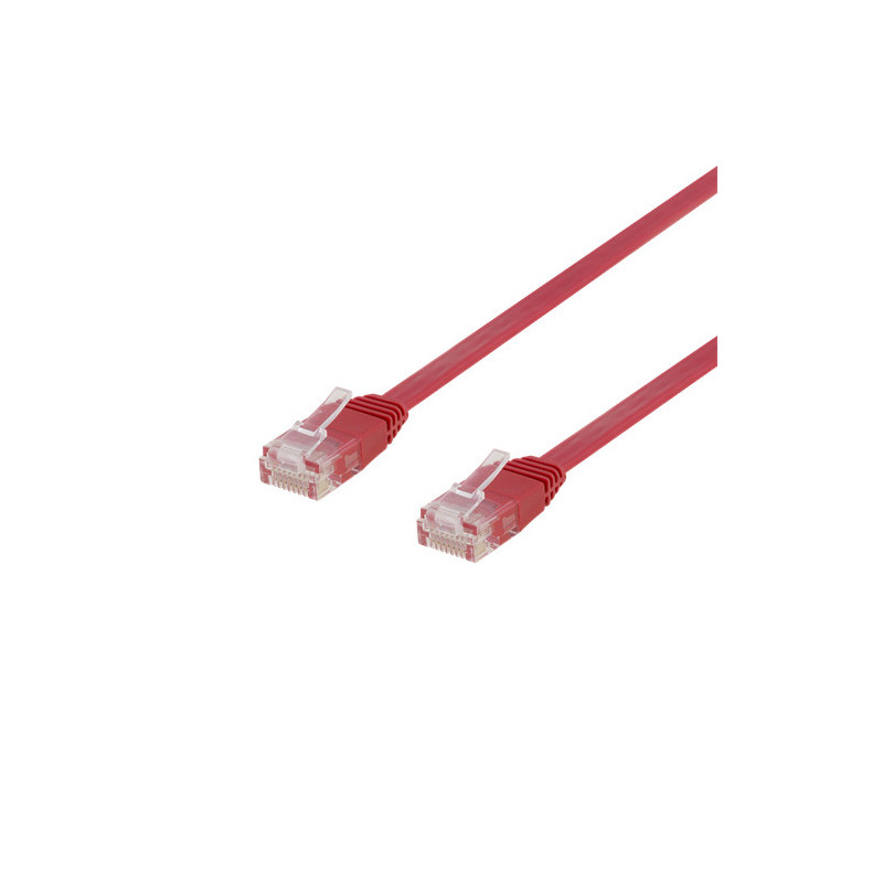 Deltaco TP-611R-FL verkkokaapeli Punainen 1,5 m Cat6 U UTP (UTP)