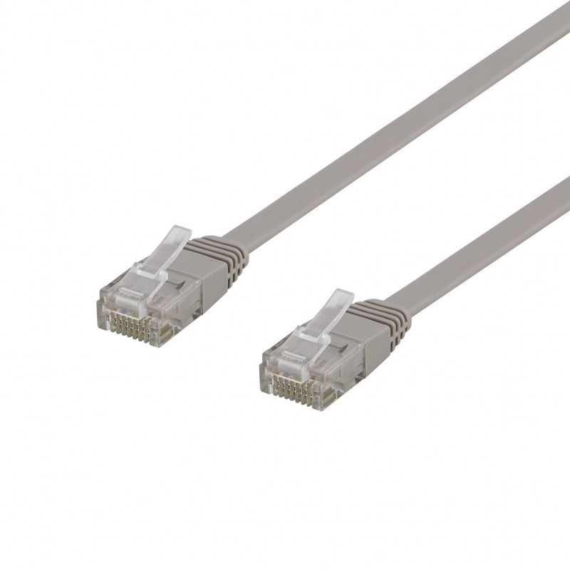 Deltaco TP-603-FL verkkokaapeli Harmaa 0,3 m Cat6 U FTP (STP)