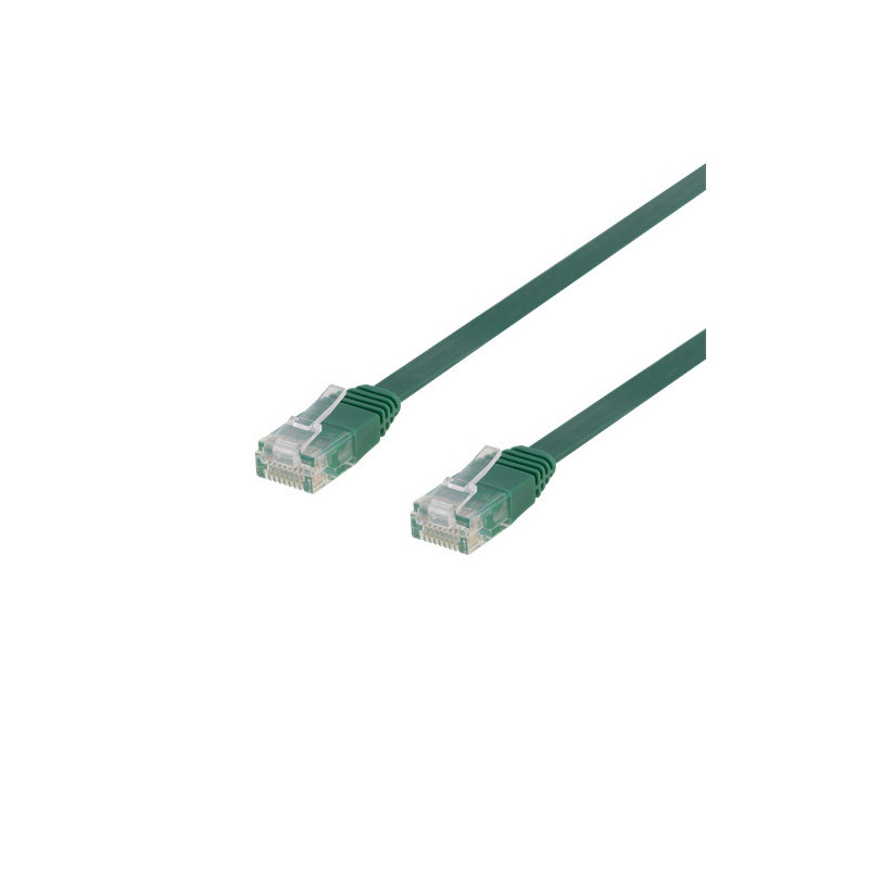 Deltaco TP-610G-FL verkkokaapeli Vihreä 10 m Cat6 U UTP (UTP)