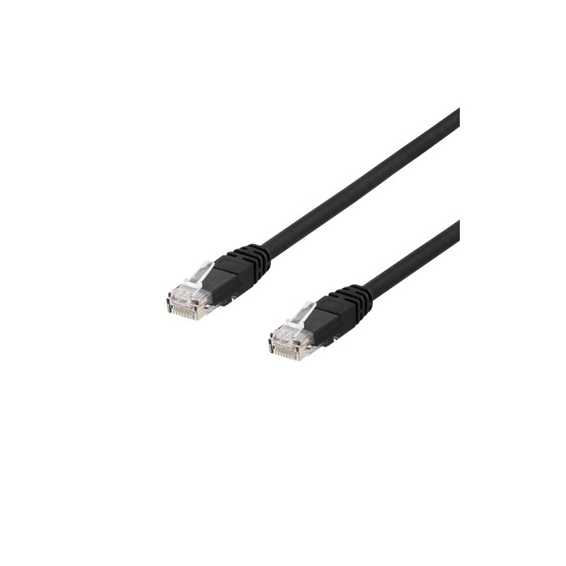 Deltaco TP-611SAU verkkokaapeli Musta 1,5 m Cat6a U UTP (UTP)