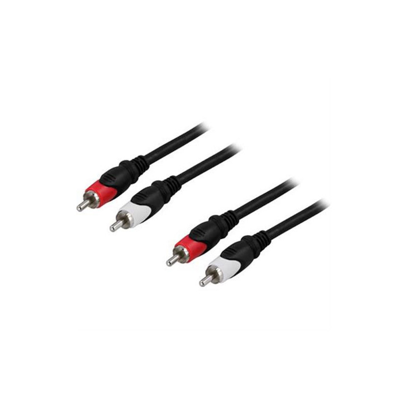 Deltaco MM-108 audiokaapeli 0,5 m 2 x RCA Musta