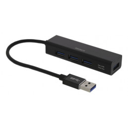 Deltaco UH-487 keskitin USB 3.2 Gen 1 (3.1 Gen 1) Type-A 5000 Mbit s Musta