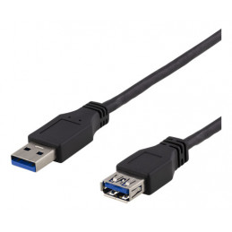 Deltaco USB3-241 USB-kaapeli 1 m USB 3.2 Gen 1 (3.1 Gen 1) USB A Musta