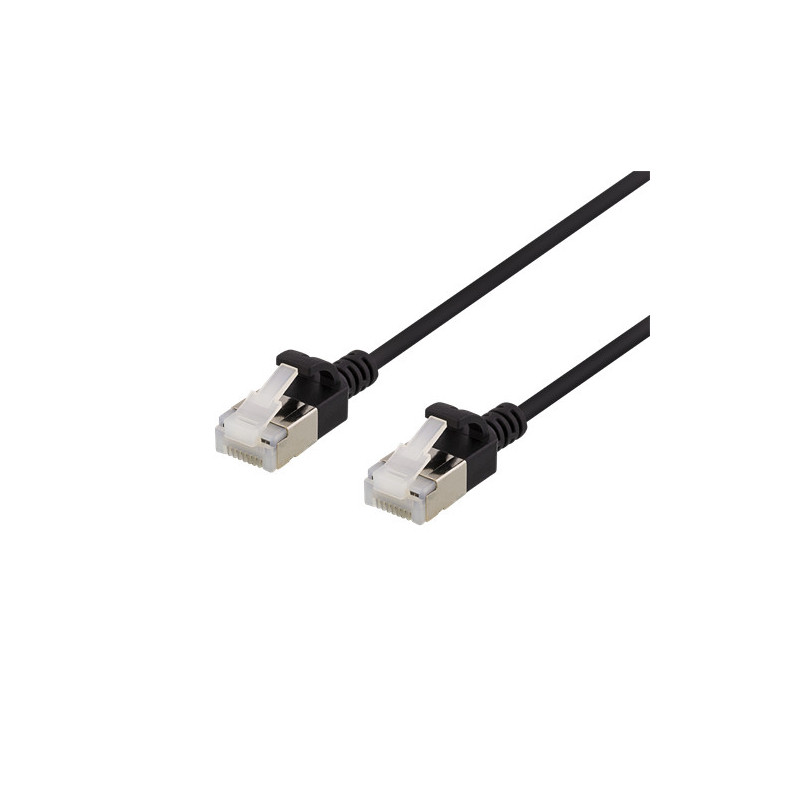 Deltaco UFTP-1007 verkkokaapeli Musta 0,3 m Cat6a U FTP (STP)